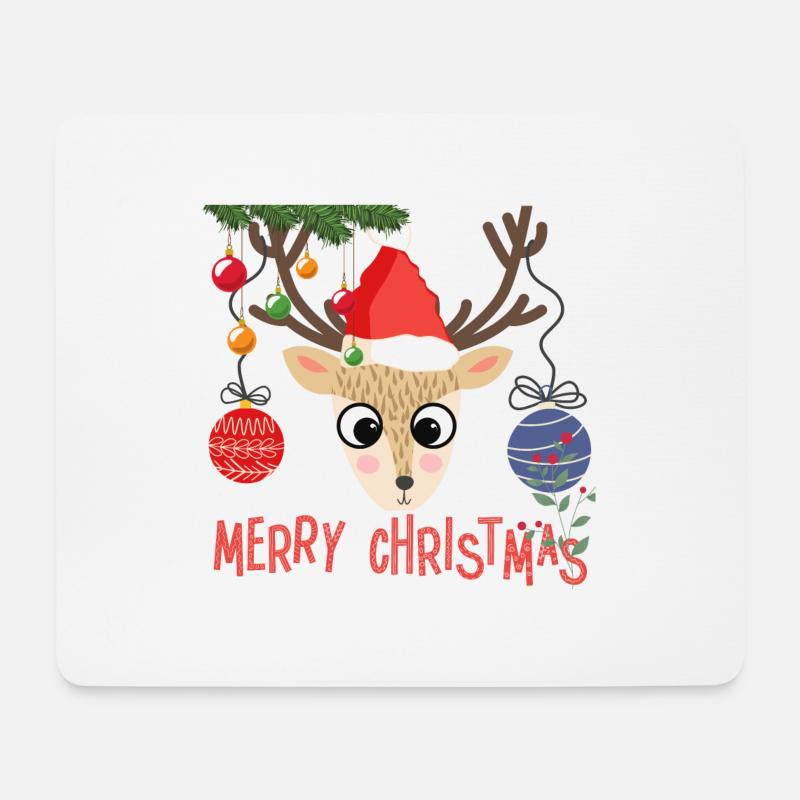 Merry Christmas funny - Mousepad (Querformat) - Weiß