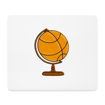 BASKETBALL - WELT - GLOBUS - SPORT - Mousepad (Querformat) - Weiß - Vorne