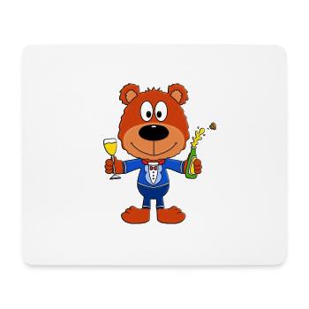 TEDDYBÄR - PROST NEUJAHR - SILVESTER - PARTY - Mousepad (Querformat) - Weiß - Vorne