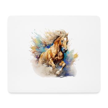 Cheval, quarter horse, palomino - Mouse Pad (horizontal) - white - Front