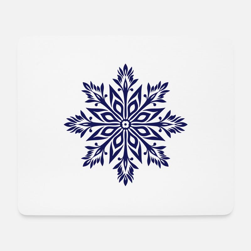 Schneeflocke Winter Schnee Flocke Stern Muster Eis - Mousepad (Querformat) - Weiß