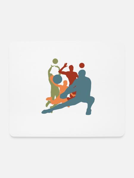 Vintage-Retro-Volleyballspieler - Mousepad (Querformat) - Weiß