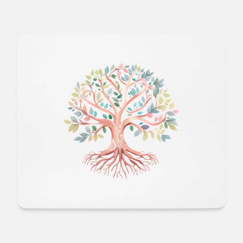 Lebensbaum Yoga Baum des Lebens Meditation - Mousepad (Querformat) - Weiß