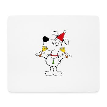 HUND - WEIHNACHTEN - GLOCKEN - TIER - TIERISCH - Mousepad (Querformat) - Weiß - Vorne