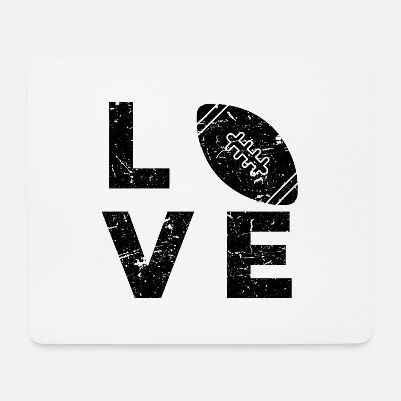 Rugby-Liebe - Mousepad (Querformat) - Weiß