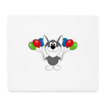 LUFTBALLONS - HUSKY - HUND - SCHLITTENHUND - Mousepad (Querformat) - Weiß - Vorne
