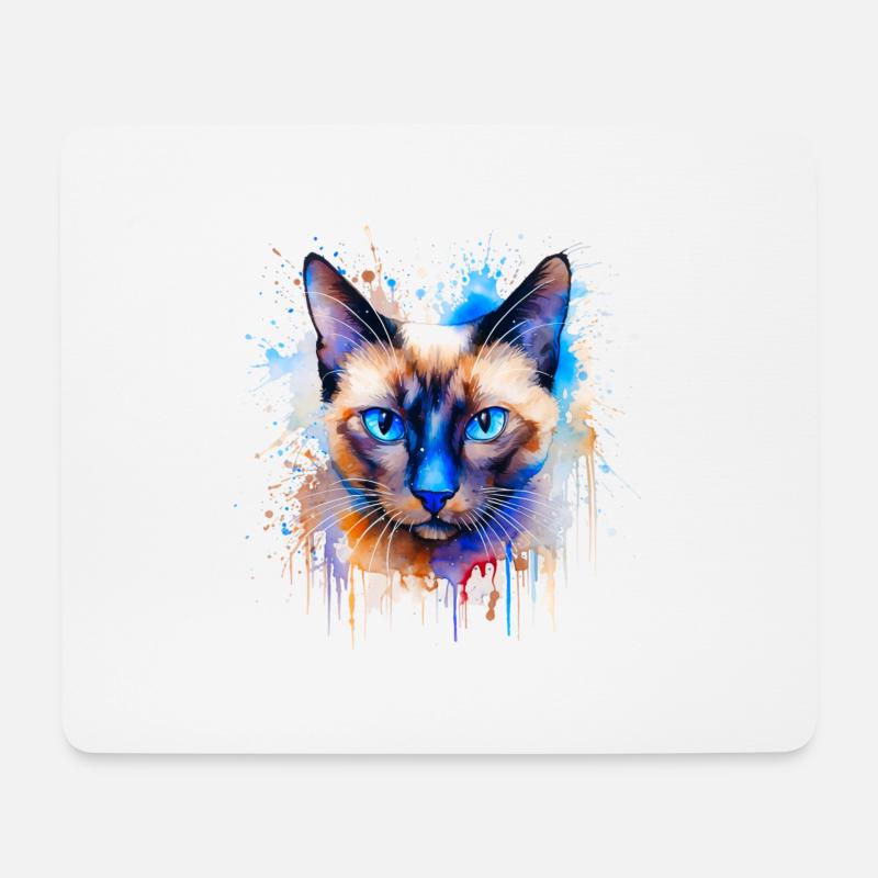 Siamkatze - Mousepad (Querformat) - Weiß