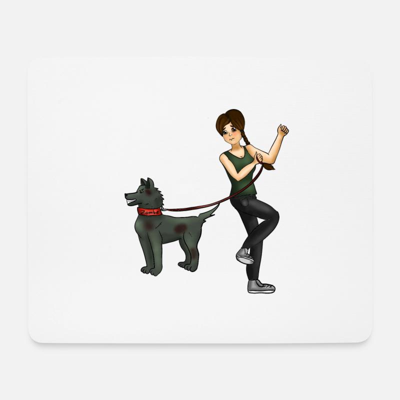 hilfe! Mein Hund ist ein Zombie - Mousepad (Querformat) - Weiß