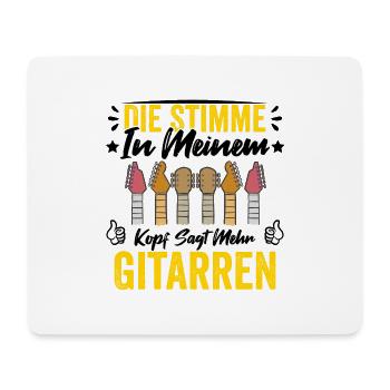 Die Stimme In Meinem Kopf Sagt Mehr Gitarren - Mousepad (Querformat) - Weiß - Vorne