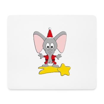 ELEFANT - STERNSCHNUPPE - WEIHNACHTEN - TIER - Mousepad (Querformat) - Weiß - Vorne