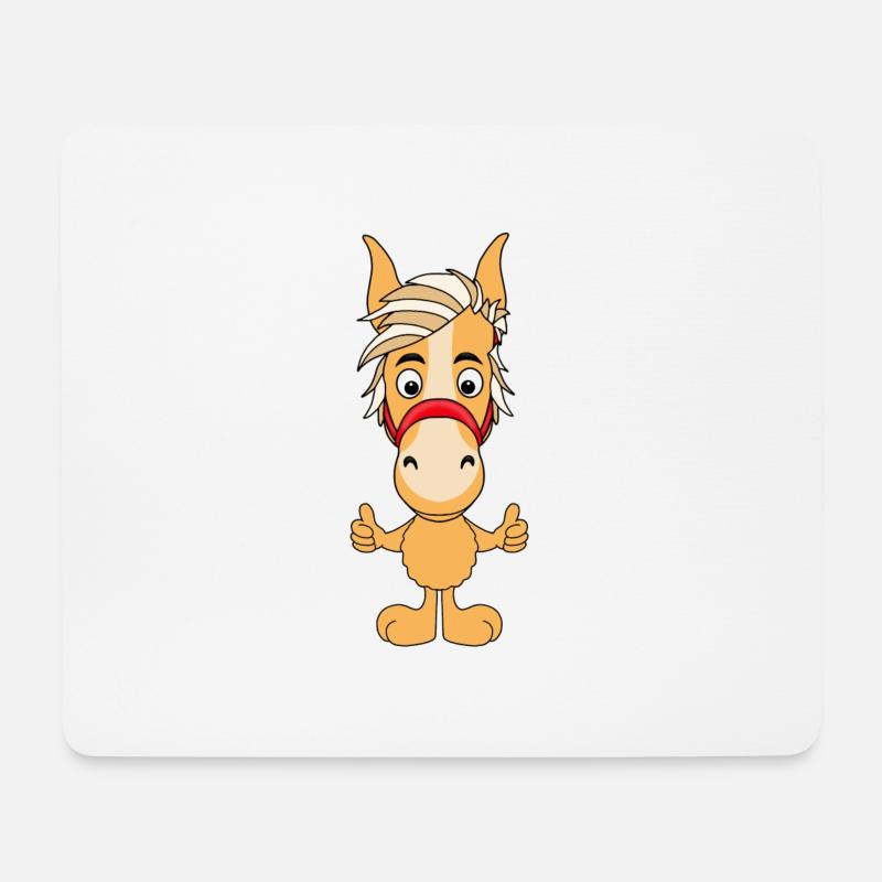PFERD - PONY - REITEN - REITERIN - REITER - Mousepad (Querformat) - Weiß