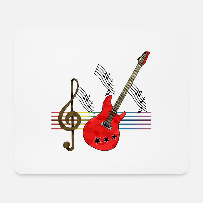 Gitarre - Mousepad (Querformat) - Weiß