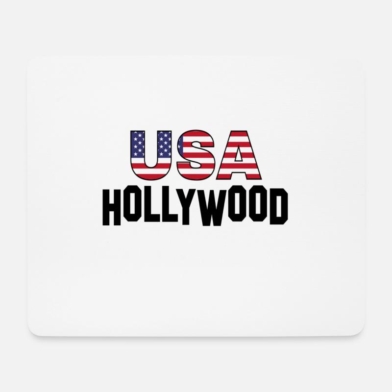USA Hollywood - Mousepad (Querformat) - Weiß
