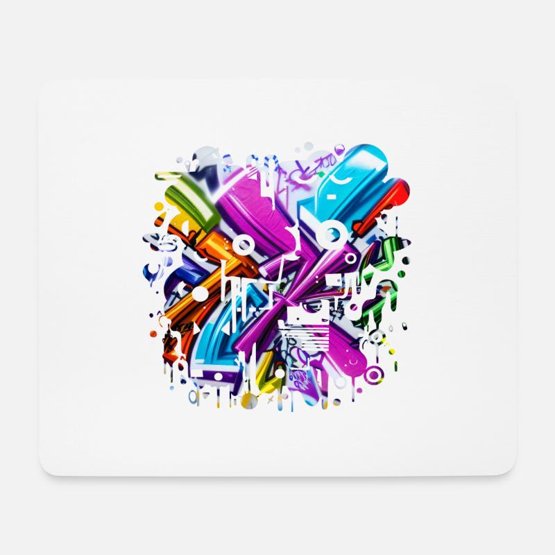 Graffiti Street Art Spray Vintage Schablone Retro - Mousepad (Querformat) - Weiß