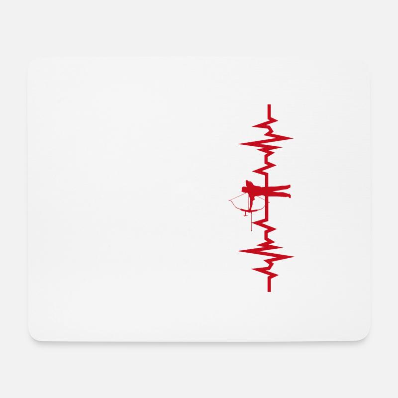 Herzschlag beim Bogenschießen - Mousepad (Querformat) - Weiß