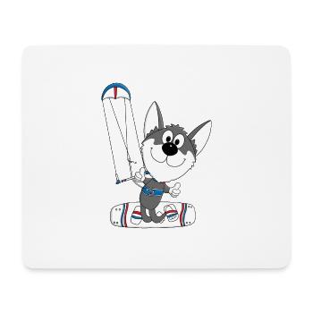 KITESURFER - HUSKY - HUND - KITE - KITEN - SPORT - Mousepad (Querformat) - Weiß - Vorne