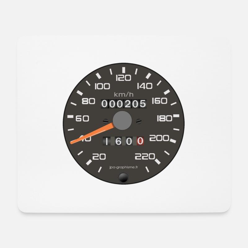 Tacho 205 sportlich 1600 - Mousepad (Querformat) - Weiß