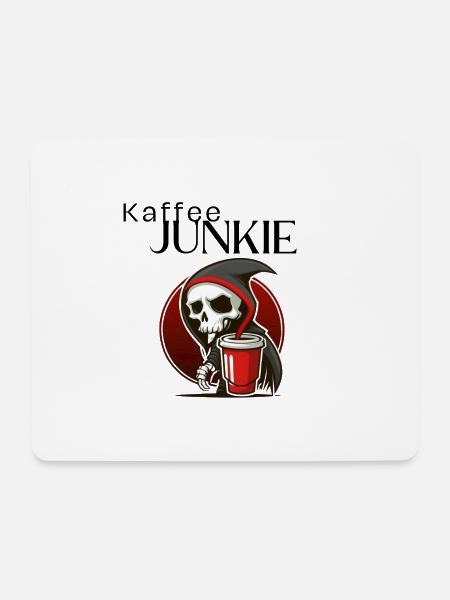Kaffee Junkie - Mousepad (Querformat) - Weiß