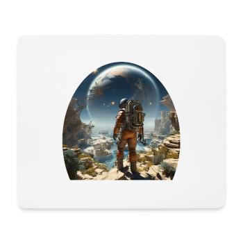 Astronaut explores alien worlds - Mouse Pad (horizontal) - white - Front