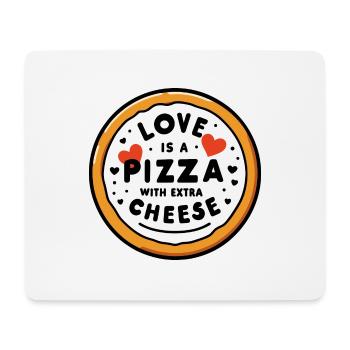 Liebe ist eine Pizza mit extra Käse - Mousepad (Querformat) - Weiß - Vorne