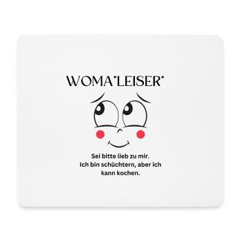 Woma"leiser" - Mousepad (Querformat) - Weiß - Vorne