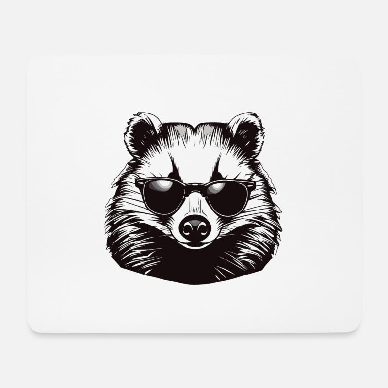 Dachs / Nagetier / Tier / Streifen / Wild - Mousepad (Querformat) - Weiß