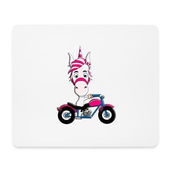 MOTORRAD - BIKER - EINHORN - Mousepad (Querformat) - Weiß - Vorne