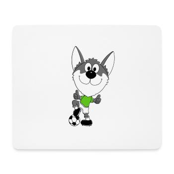 FUßBALL - HUSKY - HUND - SPORT - TIER - Mousepad (Querformat) - Weiß - Vorne
