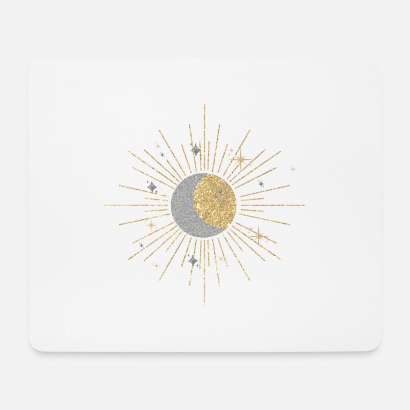 Stern, Mond, Sonne - Mousepad (Querformat) - Weiß
