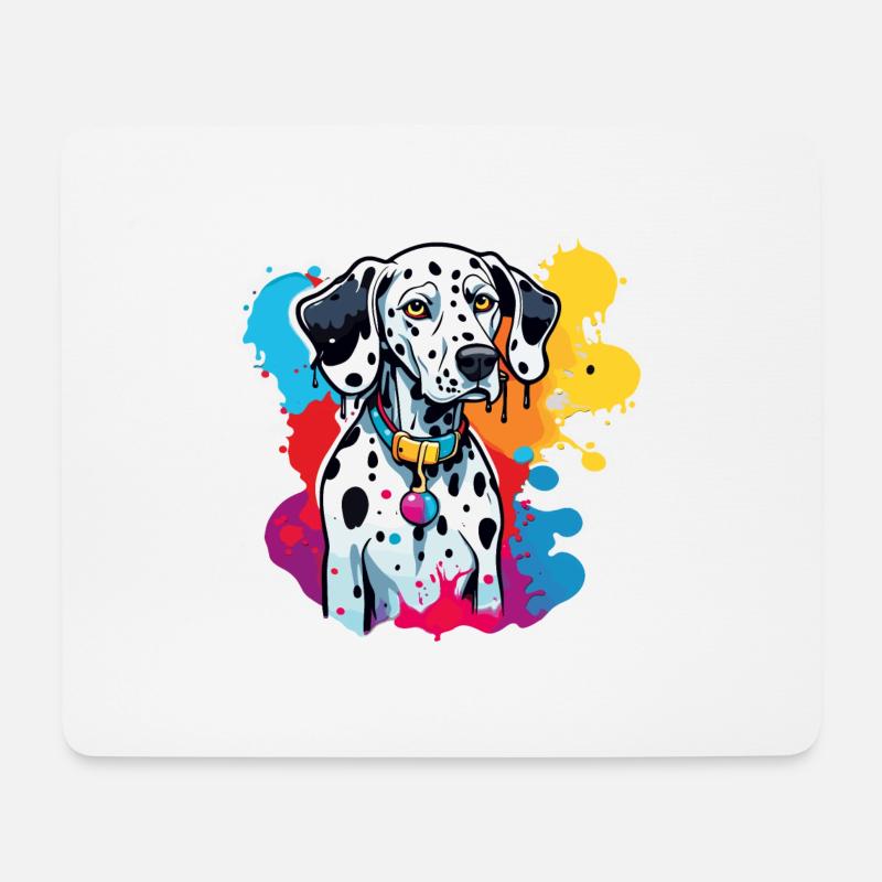 Dalmatiner / Hund / Tier / Haustier / bellen - Mousepad (Querformat) - Weiß