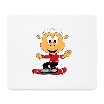 SCHAF - SNOWBOARD - WINTERSPORT - SPORT - TIER - Mousepad (Querformat) - Weiß - Vorne
