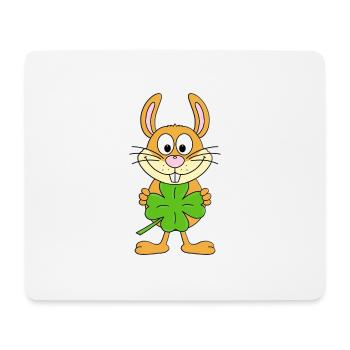 HASE - KANINCHEN - KLEEBLATT - TIER - Mousepad (Querformat) - Weiß - Vorne
