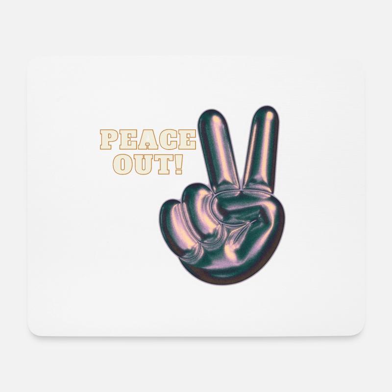 Peace out! - Mousepad (Querformat) - Weiß