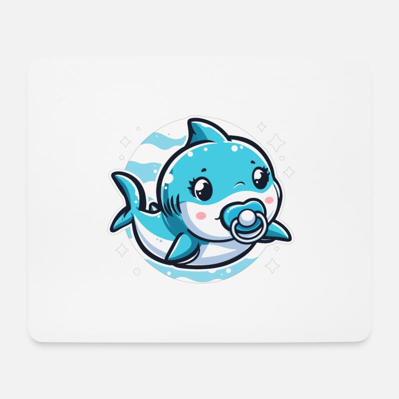 Baby-Hai - Mousepad (Querformat) - Weiß