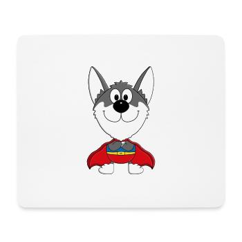 HUSKY - SCHLITTENHUND - SUPERHELD - TIER - HELD - Mousepad (Querformat) - Weiß - Vorne