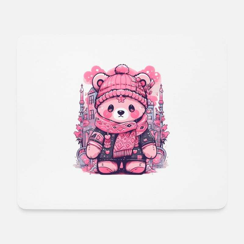 Pink Teddy 3 - Mouse Pad (horizontal) - white