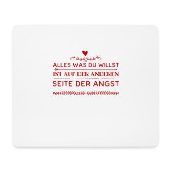 die Angst ist der Weg - Mousepad (Querformat) - Weiß - Vorne