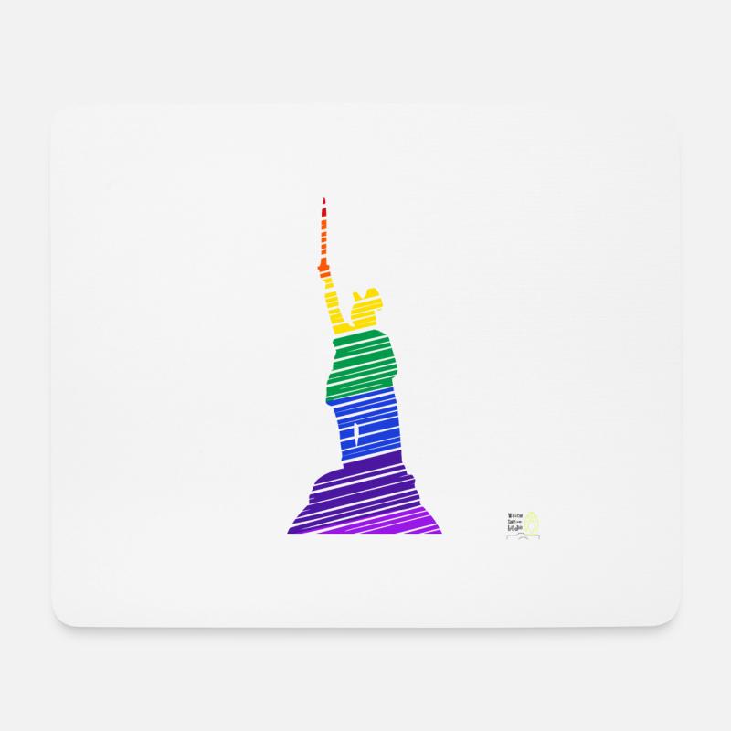 Hermannsdenkmal Regenbogen - Mousepad (Querformat) - Weiß