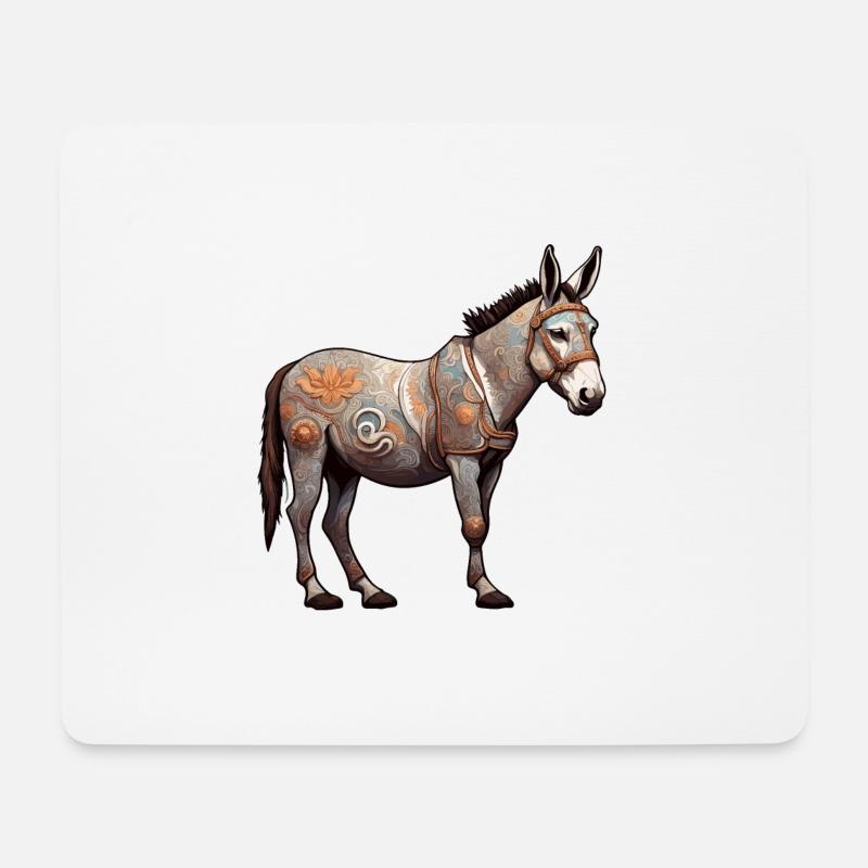 Esel / Tier /Grautier / Mähne / iah / Lasstier - Mousepad (Querformat) - Weiß