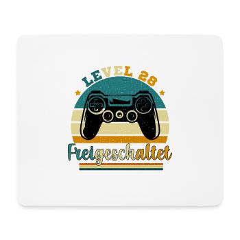 Level 28 Freigeschaltete Geschenkidee 28 Jahre - Mousepad (Querformat) - Weiß - Vorne