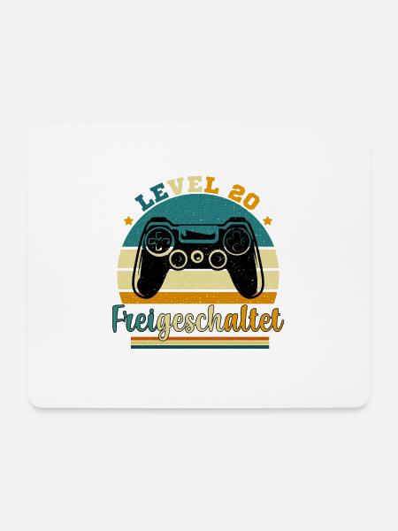 Level 20 Freigeschaltet - Mousepad (Querformat) - Weiß