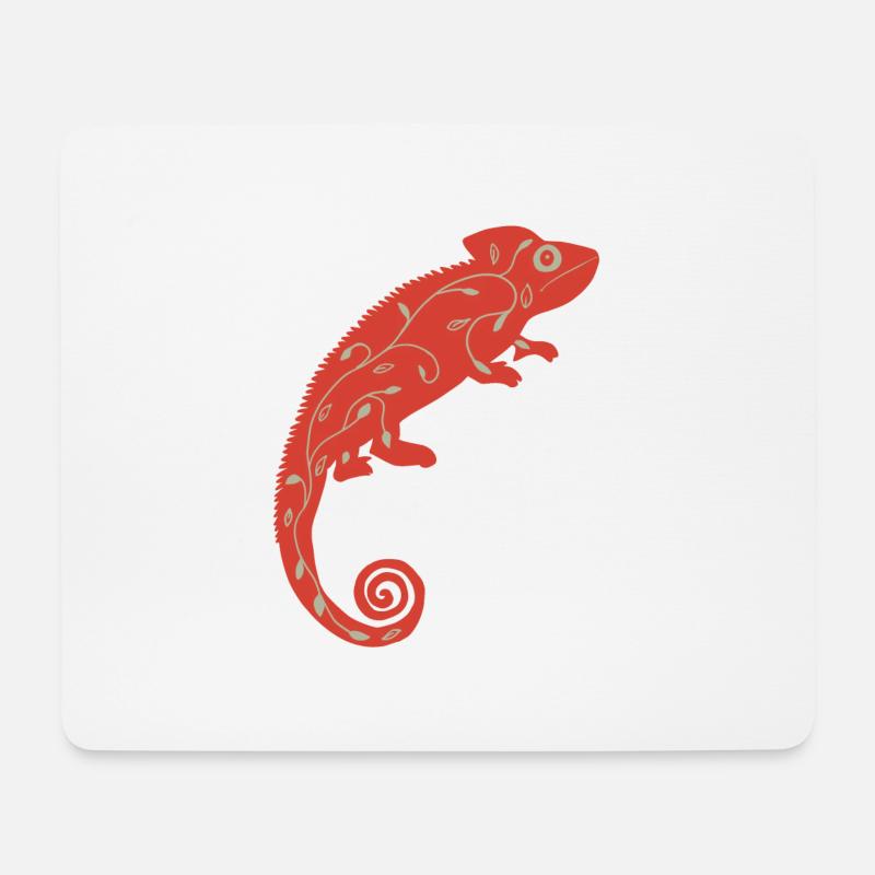 Rotes Chamäleon - Mousepad (Querformat) - Weiß