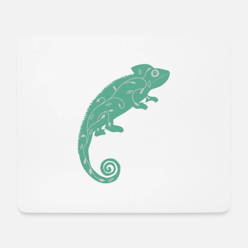 Grünes Chamäleon - Mousepad (Querformat) - Weiß