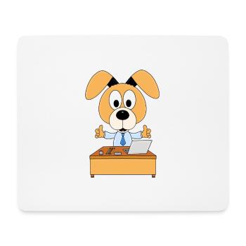 HUND - ARBEIT - JOB - CHEF - MITARBEITER - Mousepad (Querformat) - Weiß - Vorne