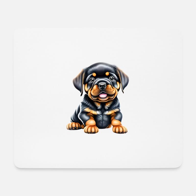 Rottweiler Hund Rottweilerwelpe Hunde Hundewelpe - Mousepad (Querformat) - Weiß