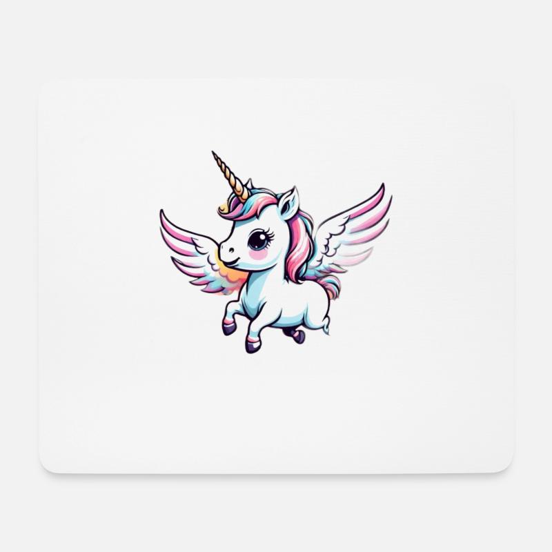 Licorne Einhorn Kawaii - Mousepad (Querformat) - Weiß