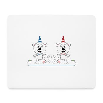 SCHNEE - HERZ - LIEBE - EISBÄREN - EISBÄR - LOVE - Mousepad (Querformat) - Weiß - Vorne
