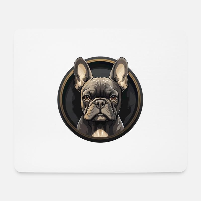 Französische Bulldogge - Mousepad (Querformat) - Weiß