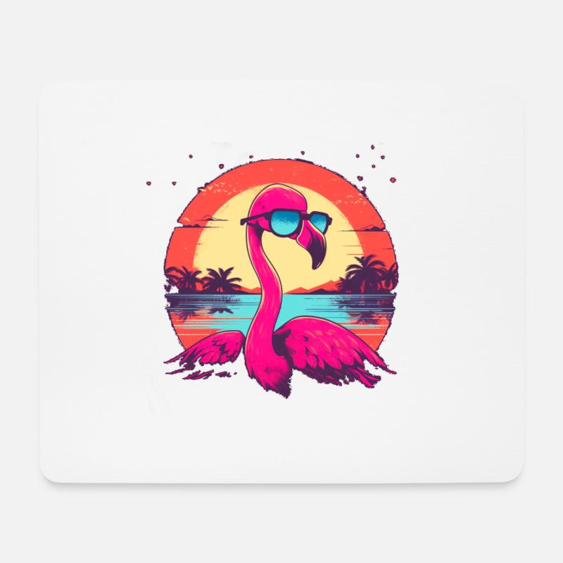 Stay cool and pink.Surf Flamingo chillt sein Leben - Mousepad (Querformat) - Weiß