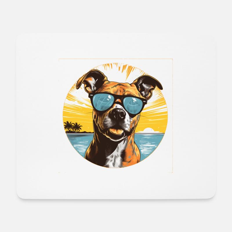 Amerikanisches Staffordshire - Mousepad (Querformat) - Weiß